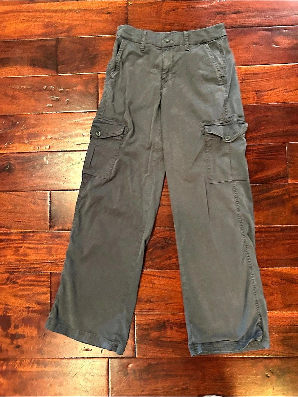 American Eagle Women's wide leg Cargo Pants Waist 00 Faded Blue/Gray